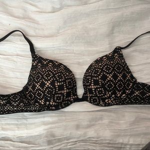 Victoria’s Secret nude bra with black lace